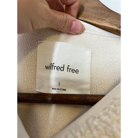 Wilfred Free Long Liner Shirt Jacket Womens Sz L Sherpa Teddy Coat Shacket - Picture 7 of 13